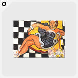 アートポストカード-Dancer in Armchair (Checkerboard Pattern) - アンリ マティス Postcard.