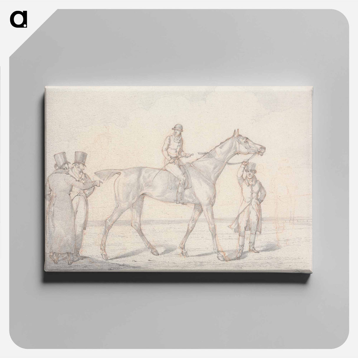 アートパネル-Scraps, No. 15: Racehorse with Jockey Up, Two Men Discussing the Horse
 - イェール大学アートギャラリー Canvas.