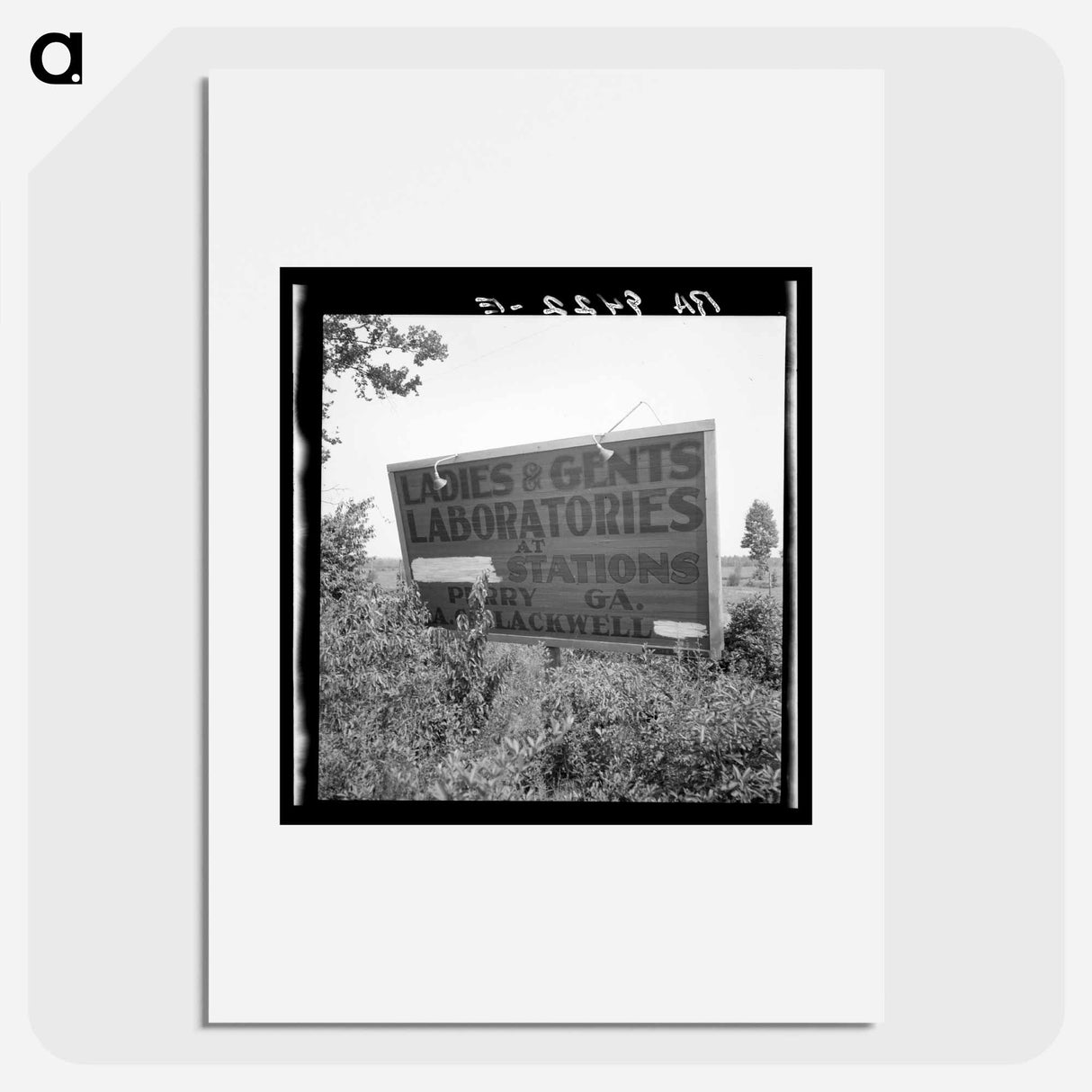 Road sign near Perry, Georgia - Dorothea Lange Poster.