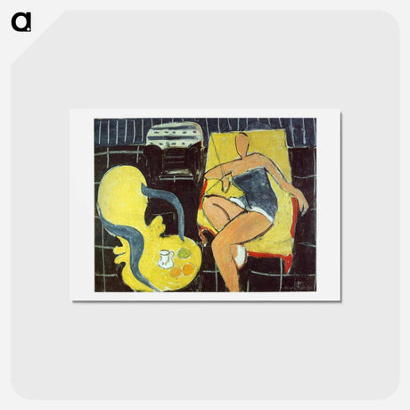 アートポストカード-Dancer and Rocaille Armchair on a Black Background - アンリ マティス Postcard.