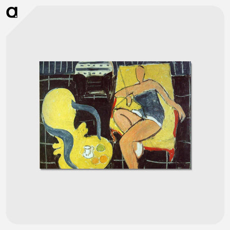 アートポストカード-Dancer and Rocaille Armchair on a Black Background - アンリ マティス Postcard.