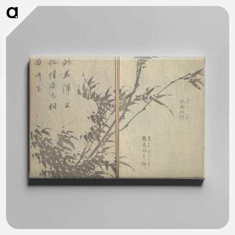 アートパネル-Picture Book with Mixed Verses on Jōruri (Puppet Theater) - 葛飾 北斎 Canvas.