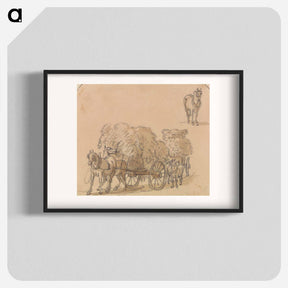 アートポスター-Two Laden Hay Carts With Horses
 - イェール大学アートギャラリー Poster.
