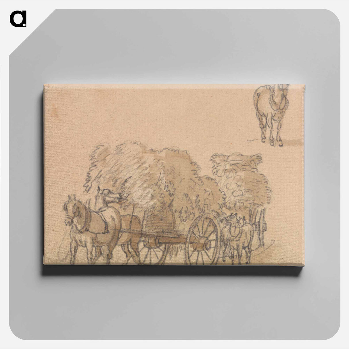 アートパネル-Two Laden Hay Carts With Horses
 - イェール大学アートギャラリー Canvas.