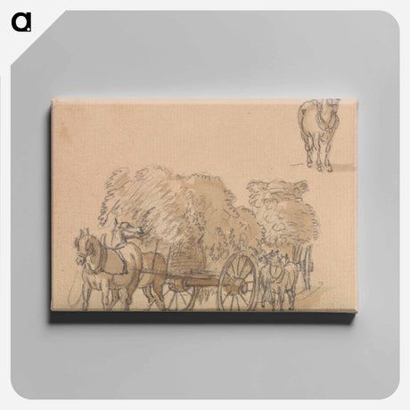 アートパネル-Two Laden Hay Carts With Horses
 - イェール大学アートギャラリー Canvas.