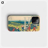 Senju in Musashi Province - Katsushika Hokusai Phone Case.