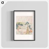 A Man Shooting with a Blowpipe - Katsushika Hokusai Poster.
