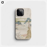 元禄歌仙貝合 法螺貝（吹き矢を吹く男） - 葛飾 北斎 Phone Case.