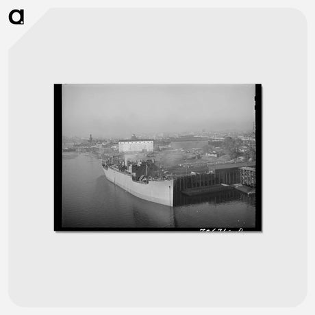 アートポストカード-Loading Lumber in Portland
 - ラッセル リー Postcard.