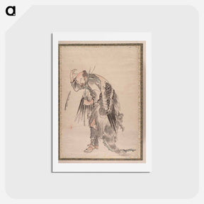 アートポストカード-Katsushika Hokusai's Japanese man - 葛飾 北斎 Postcard.