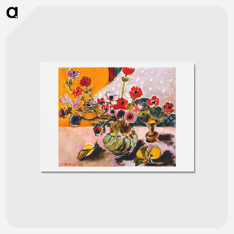 アートポストカード-Anemones and Chinese Vase - アンリ マティス Postcard.