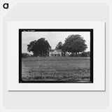 Prosperous farmer's house and farm landscape seen from the road - Dorothea Lange Poster.