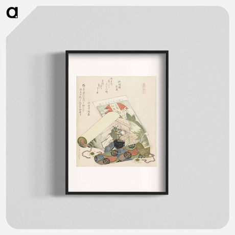 アートポスター-A comparison of Genroku poems and shells - 葛飾 北斎 Poster.