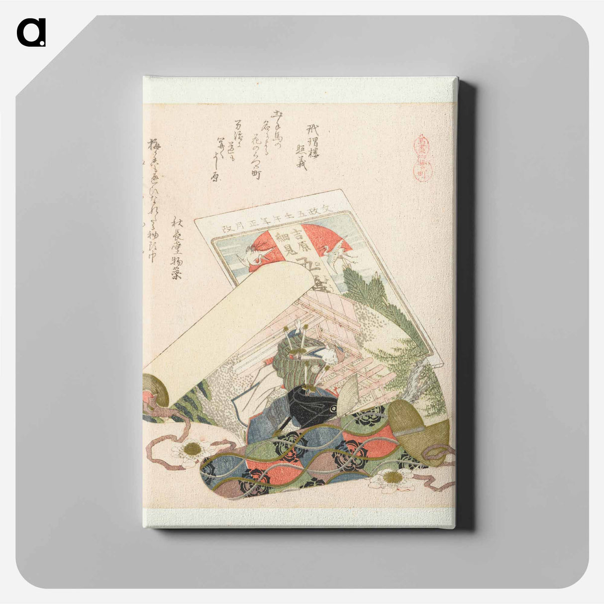 A comparison of Genroku poems and shells - Katsushika Hokusai Canvas.