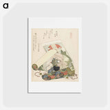 アートポストカード-A comparison of Genroku poems and shells - 葛飾 北斎 Postcard.