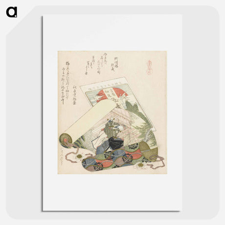 アートポスター-A comparison of Genroku poems and shells - 葛飾 北斎 Poster.
