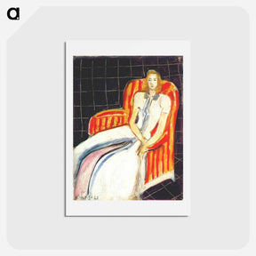アートポストカード-Simone in Striped Armchair - アンリ マティス Postcard.