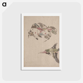 アートポストカード-Bird Album of Sketches by Katsushika Hokusai and His Disciples - 葛飾 北斎 Postcard.