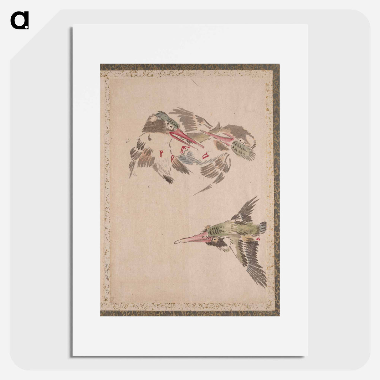 Bird Album of Sketches by Katsushika Hokusai and His Disciples - 葛飾 北斎 Poster.