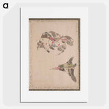 Bird Album of Sketches by Katsushika Hokusai and His Disciples - 葛飾 北斎 Poster.