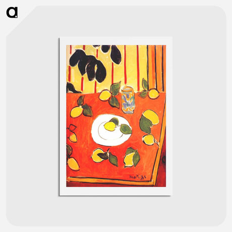 アートポストカード-Black Philodendron and Lemons - アンリ マティス Postcard.