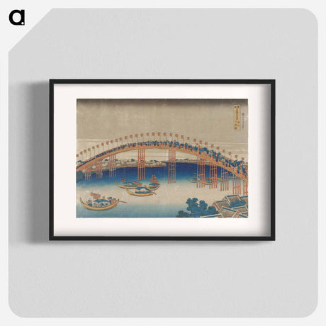 アートポスター-Tenma Bridge in Settsu Province - 葛飾 北斎 Poster.