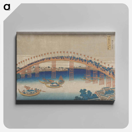 アートパネル-Tenma Bridge in Settsu Province - 葛飾 北斎 Canvas.