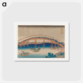 アートポストカード-Tenma Bridge in Settsu Province - 葛飾 北斎 Postcard.