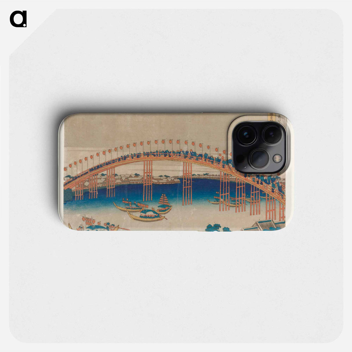 Tenma Bridge in Settsu Province - 葛飾 北斎 Phone Case.