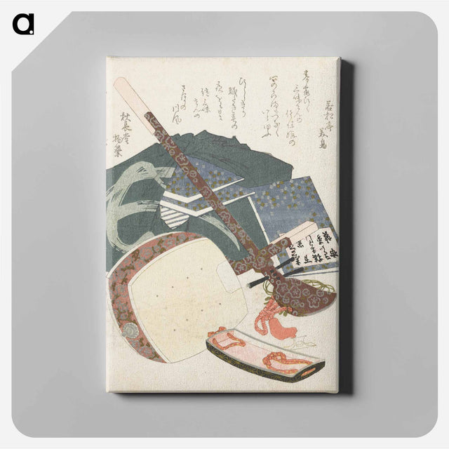 アートパネル-A comparison of Genroku poems and shells - 葛飾 北斎 Canvas.