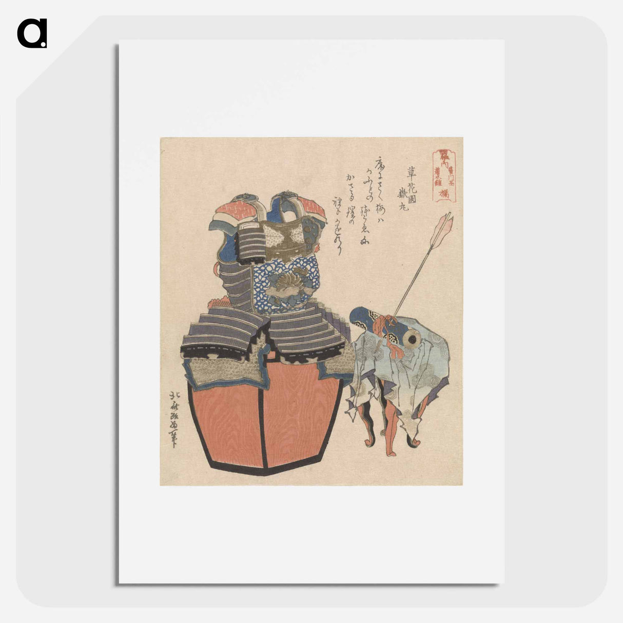 アートポスター-A comparison of Genroku poems and shells - 葛飾 北斎 Poster.