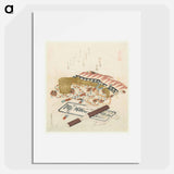 A comparison of Genroku poems and shells - Katsushika Hokusai Poster.