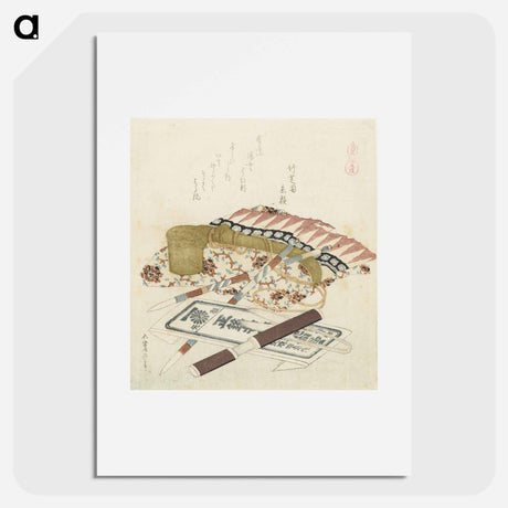 アートポスター-A comparison of Genroku poems and shells - 葛飾 北斎 Poster.