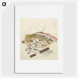 アートポスター-A comparison of Genroku poems and shells - 葛飾 北斎 Poster.