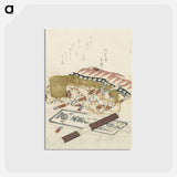 アートポストカード-A comparison of Genroku poems and shells - 葛飾 北斎 Postcard.