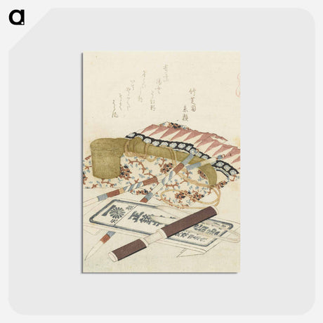 アートポストカード-A comparison of Genroku poems and shells - 葛飾 北斎 Postcard.