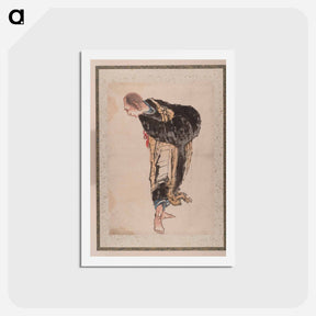 アートポストカード-Katsushika Hokusai's Japanese man illustration - 葛飾 北斎 Postcard.