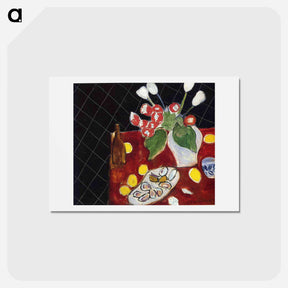 アートポストカード-Tulips and oysters on a black background - アンリ マティス Postcard.