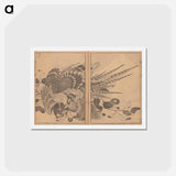 アートポストカード-Hokusai's Mount Fuji of the Mists; Mount Fuji of the Ascending Dragon - 葛飾 北斎 Postcard.