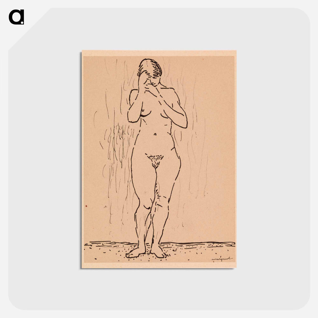 アートポストカード-Nude Woman Standing
 - バーンズ・コレクション Postcard.