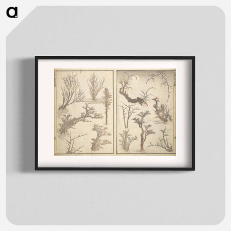 アートポスター-Picture Album Transmitting the Spirit: The Hokusai Drawing Style by Katsushika Hokusai - 葛飾 北斎 Poster.