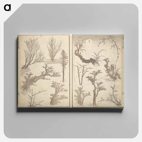 アートパネル-Picture Album Transmitting the Spirit: The Hokusai Drawing Style by Katsushika Hokusai - 葛飾 北斎 Canvas.
