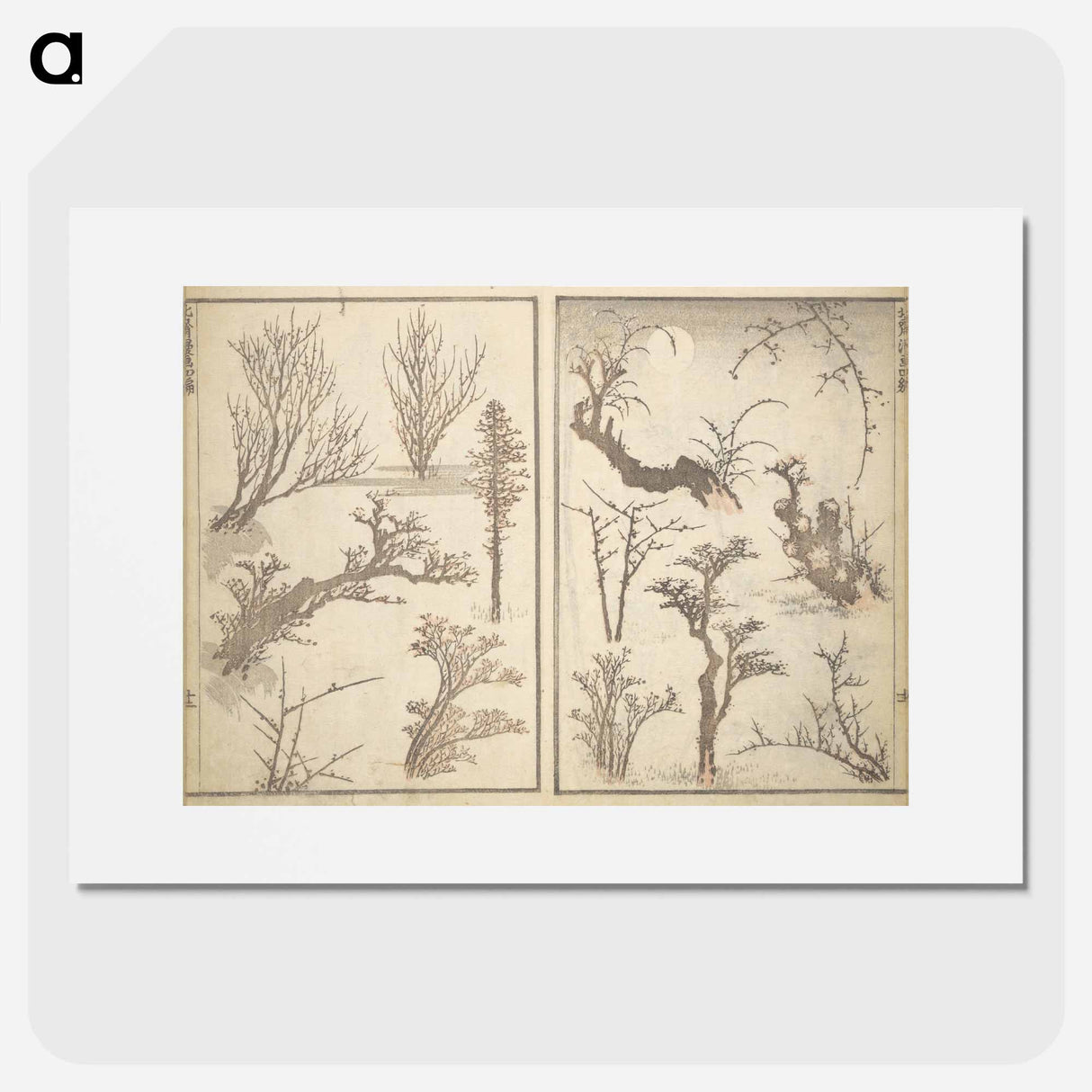 アートポスター-Picture Album Transmitting the Spirit: The Hokusai Drawing Style by Katsushika Hokusai - 葛飾 北斎 Poster.