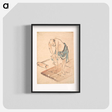 アートポスター-Hokusai's Man on a Raft - 葛飾 北斎 Poster.