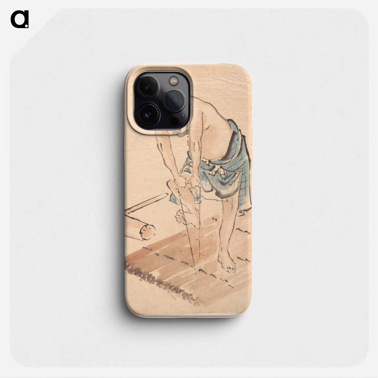 Hokusai's Man on a Raft - 葛飾 北斎 Phone Case.