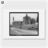 A plantation house decaying and now vacant but for two rooms occupied by an old couple, tenants. - Dorothea Lange Poster.