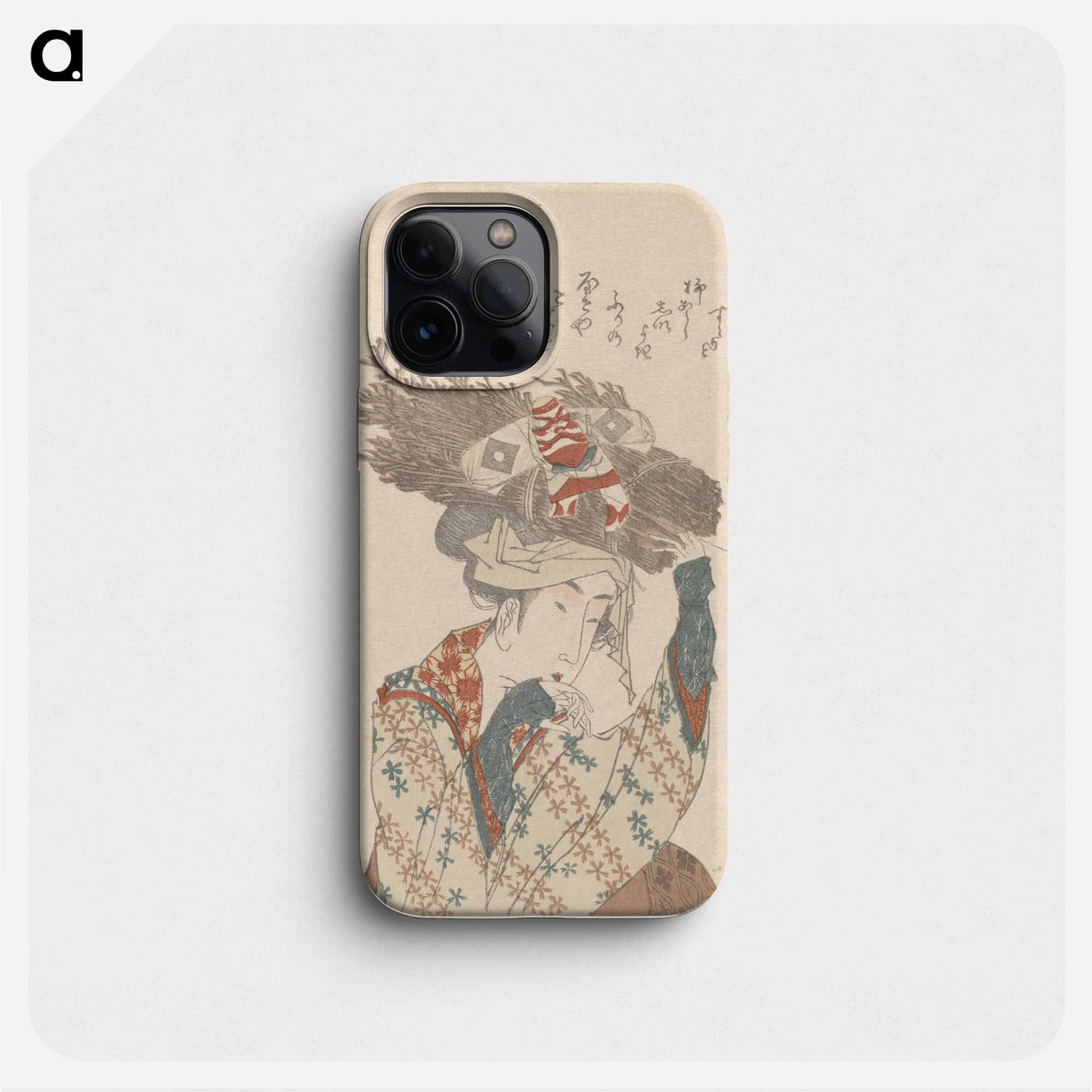 柴を頭に載せた女(摺物) - 葛飾 北斎 Phone Case.