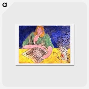 アートポストカード-Teacher at the Yellow Table - アンリ マティス Postcard.