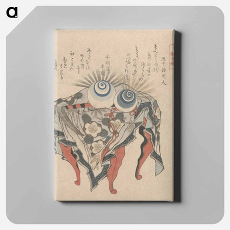 アートパネル-A comparison of Genroku poems and shells - 葛飾 北斎 Canvas.