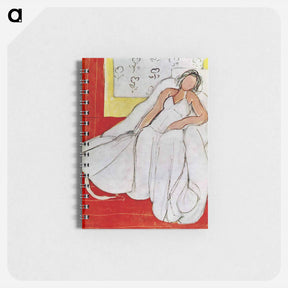 アートメモ帳-Girl with White Robe on Red Background - アンリ マティス Memo.